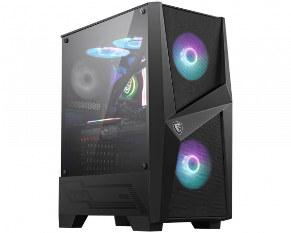 Gabinete MSI MAG FORGE 100R, Vidrio Templado, Malla Frontal, 2x Fan RGB, Mid Tower ATX