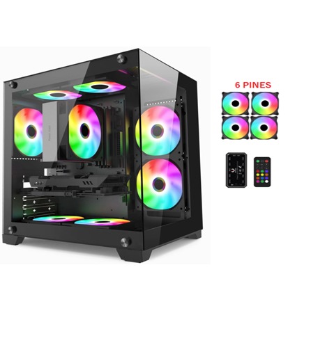 GABINETE GAMER CENTAURUS NESSUS II MATX INCLUYE 4 VENTILADORES ARGB