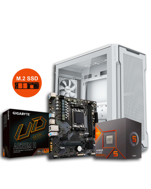 Computador Gamer C102 Ice White, Ryzen 5 8600G, 32GB Ram DDR5, 512GB SSD NVMe