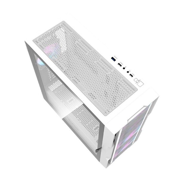Gabinete Gamer Darkflash DK431 White E-ATX 4 Fans A-RGB Incluidos - Imagen 4