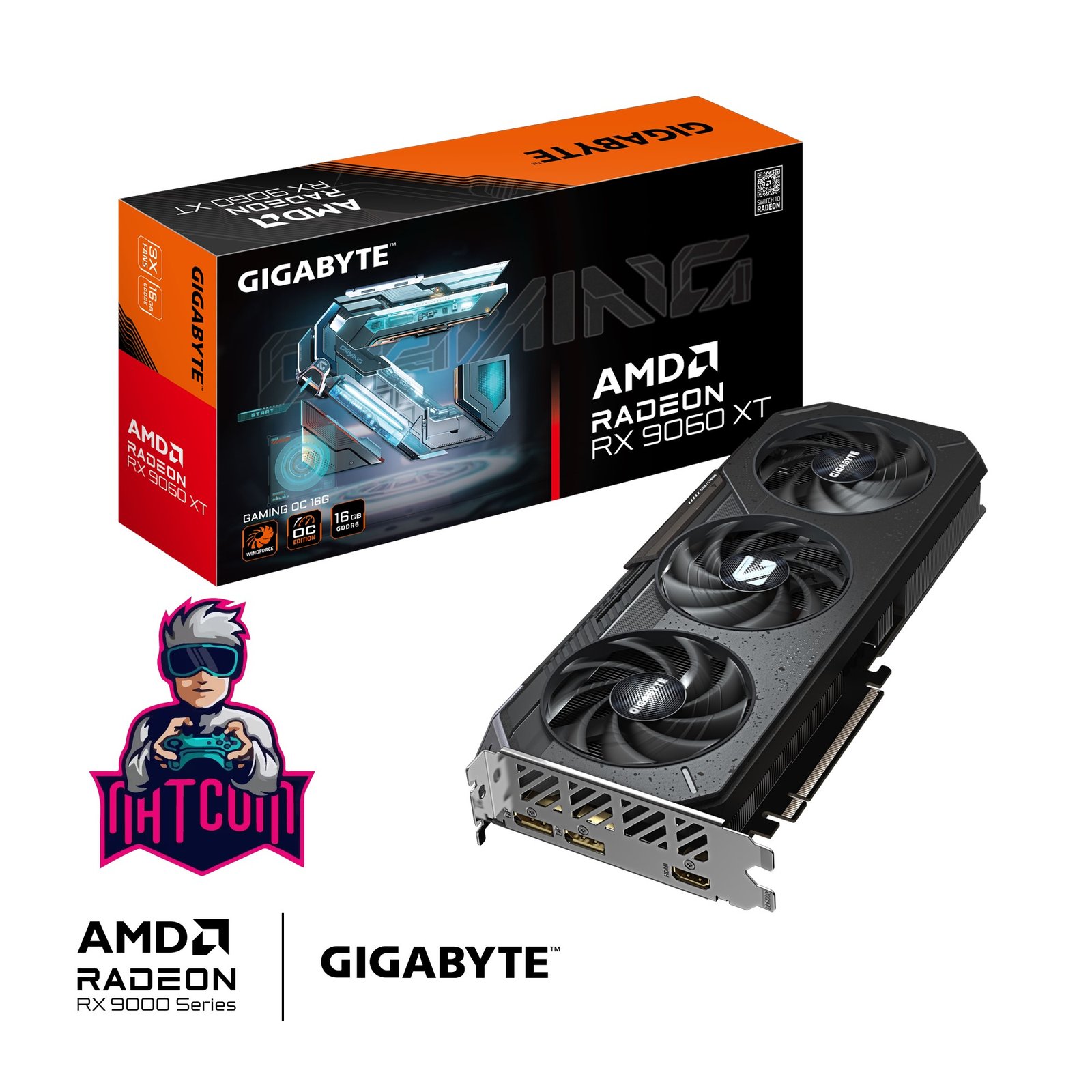 Gigabyte Radeon RX 9060 XT GAMING OC 16G [GV-R9060XTGAMING OC-16GD ...