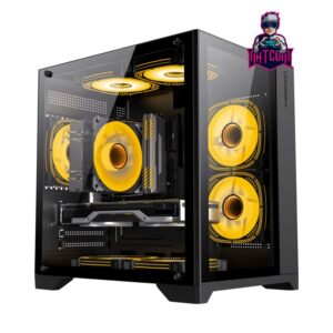 Gamemax Infinity Mini Black (Con 4 Ventiladores Negros y Controladora)