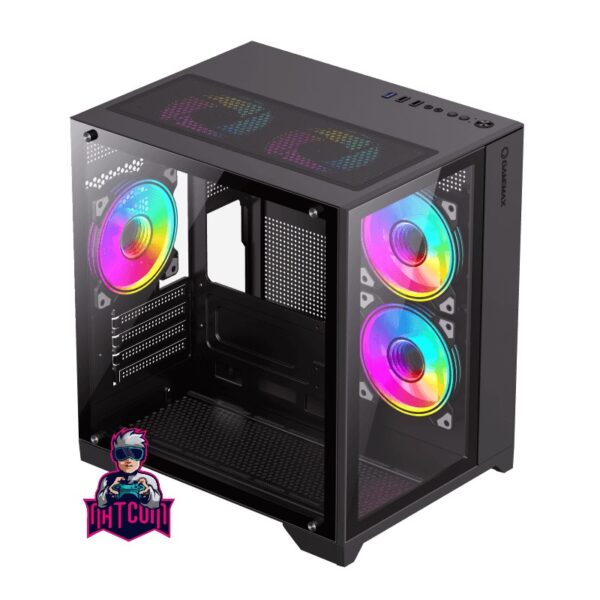 Gamemax Infinity Mini Black (Con 4 Ventiladores Negros y Controladora) - Imagen 3