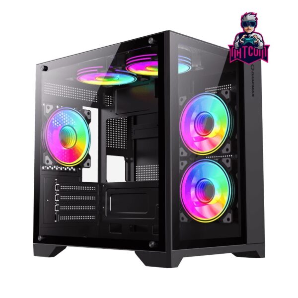 Gamemax Infinity Mini Black (Con 4 Ventiladores Negros y Controladora) - Imagen 2